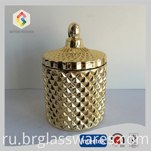 Gold glass candy jar